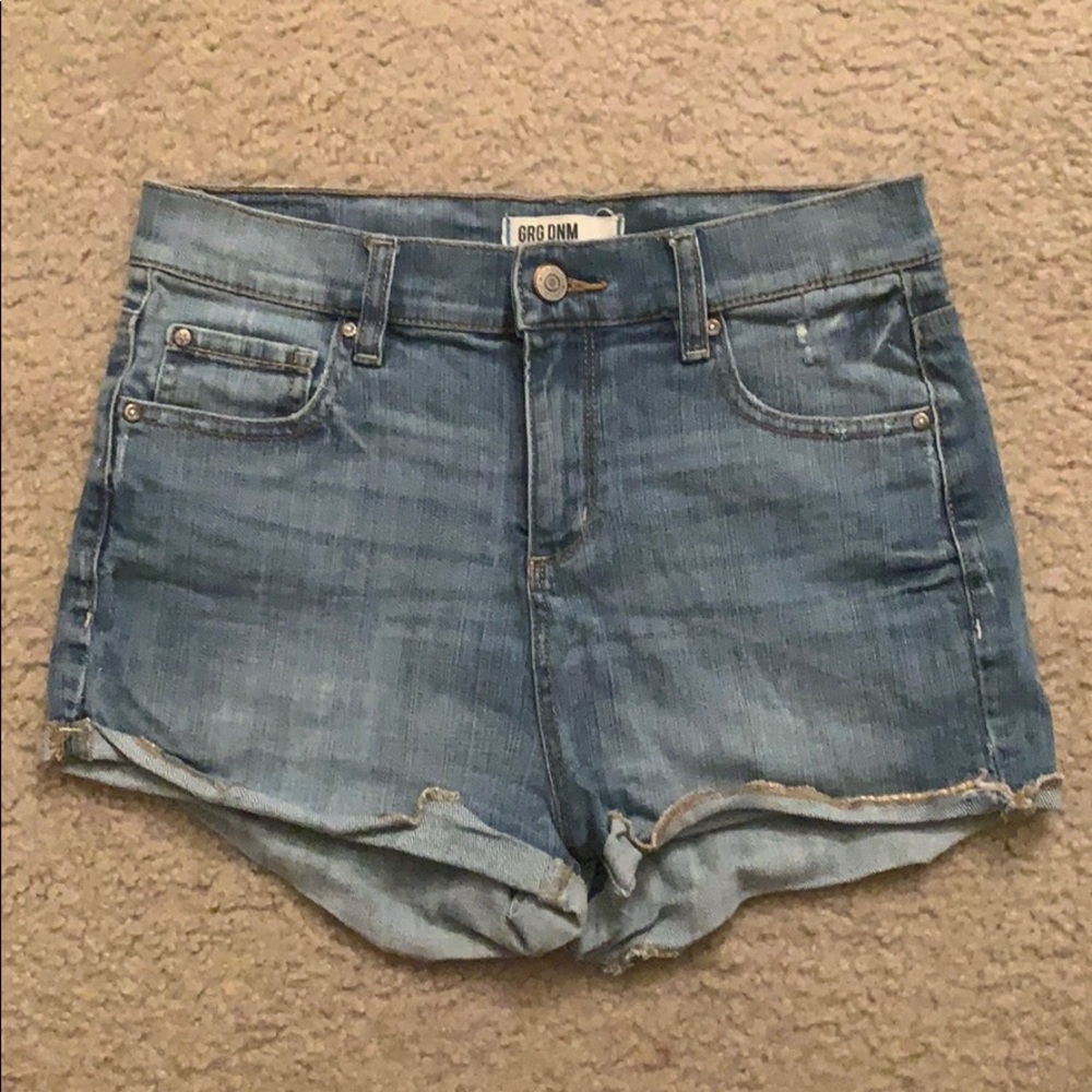 High waisted denim shorts
